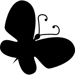 forma de mariposa negra girada hacia la derecha icono