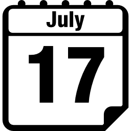 17 juli kalenderpagina icoon