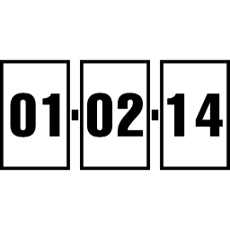 kalender mit drei drehbereichen am 1. februar 2014 icon