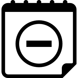 símbolo de la interfaz de calendario con el signo menos icono