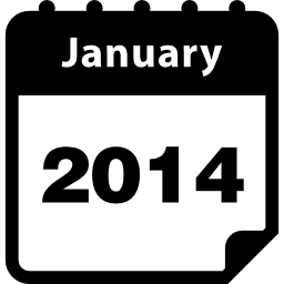 Символ календаря января 2014 для интерфейса иконка