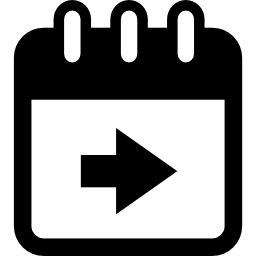 Advance calendar page button with right arrow icon