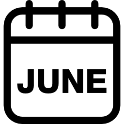 page mensuelle du calendrier de juin Icône