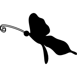 Thin butterfly side view silhouette icon