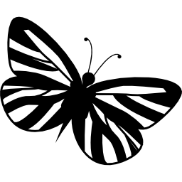 farfalla con ali a strisce icona