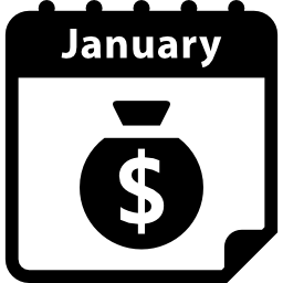 pagina del calendario del giorno di pagamento di gennaio icona