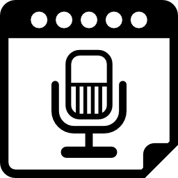 karaoke-gesangsparty oder radialer interviewtermin auf der kalenderseite icon