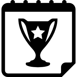 trofeo sull'interfaccia della pagina del calendario giornaliero simbolo della giornata del concorso icona
