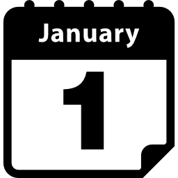 simbolo dell'interfaccia della pagina del calendario del primo giorno annuale icona