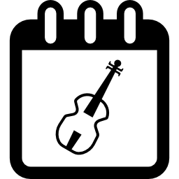 giorno della data della lezione di chitarra sulla pagina del calendario giornaliero icona