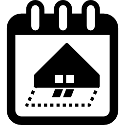 Date day with architect calendar reminder to house construction project development icon