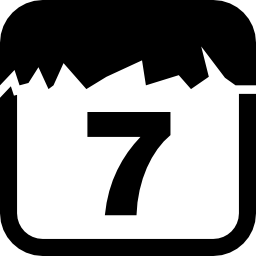 página do calendário diário do símbolo de interface do dia 7 Ícone