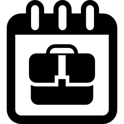 portefeuille sur symbole d'interface de page de calendrier quotidien de rappel Icône