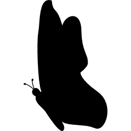papillon vue de côté silhouette noire Icône