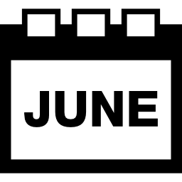 simbolo dell'interfaccia del calendario di giugno icona