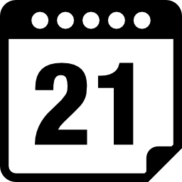 symbole d'interface de calendrier le jour 21 Icône