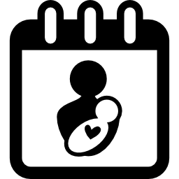 simbolo di maternità sul simbolo dell'interfaccia del calendario giornaliero icona