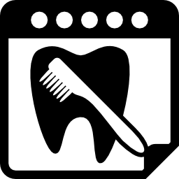 simbolo dell'interfaccia della pagina del calendario del promemoria del giorno della data del dentista icona