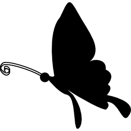 Black butterfly shape from side view icon