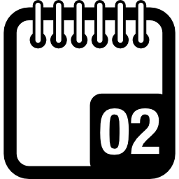 dag 2 kalenderpagina-interface symboolvariant icoon