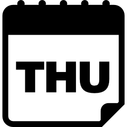 Thursday calendar daily page interface symbol icon
