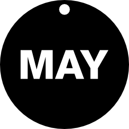 simbolo dell'interfaccia della pagina del calendario nero circolare di maggio icona