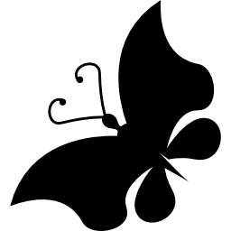 farfalla bella forma ruotata a sinistra icona