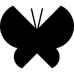 Butterfly black shape from top view icon