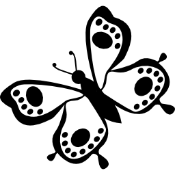 Ornamented butterfly wings design icon