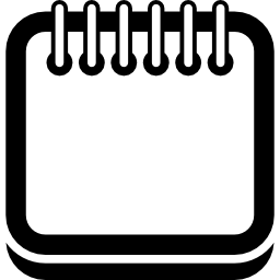 contour de page carrée de calendrier avec ressort sur la bordure supérieure Icône