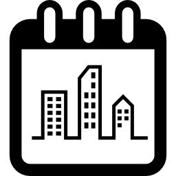 stadsdagherinnering op kalenderpagina icoon