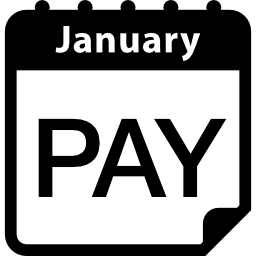 betaling januari kalenderpagina herinnering icoon