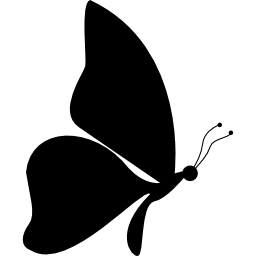 forma a farfalla dalla vista laterale rivolta verso destra icona
