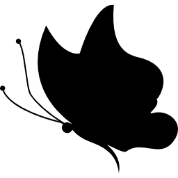 Butterfly black shape facing left icon