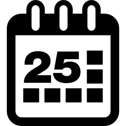 pagina del calendario del giorno 25 icona