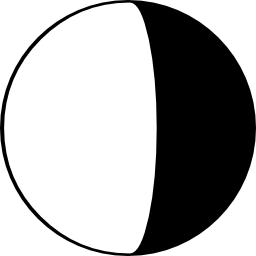 símbolo de la fase creciente de la luna icono