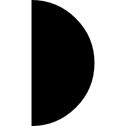 Half moon phase symbol icon