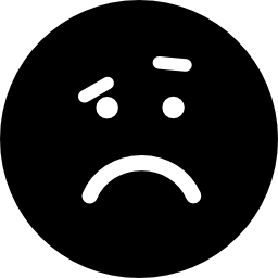 smutny zaokrąglony kwadratowy emotikon ikona