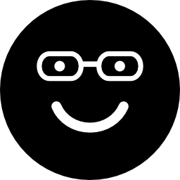 emoticon sorridente studente faccia quadrata icona