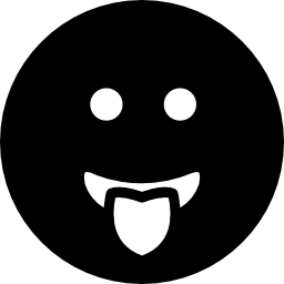 Смайлик квадратное округлое лицо с языком изо рта иконка