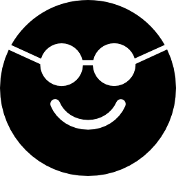 rosto quadrado de emoticons com óculos de sol Ícone
