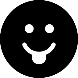 smiley avec langue en forme carrée Icône