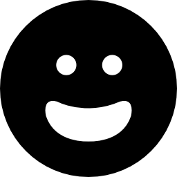 Happy smiling emoticon face with open mouth icon