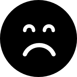 Sad emoticon square face with closed eyes icon