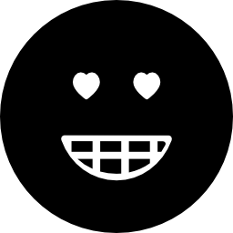 emoticon verliefd gezicht in een vierkant icoon