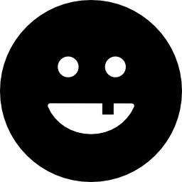 glückliches emoticon mit einem zahn icon