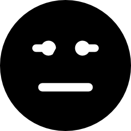 똑바로 입과 눈 라인이있는 이모티콘 사각형 얼굴 icon