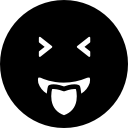 Emoticon face square with tongue out of the mouth and closed eyes icon