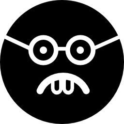 nerd emoticon vierkant gezicht icoon