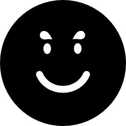 rosto de emoticon sorridente em um quadrado Ícone